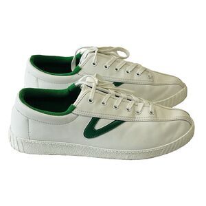 Tretorn Nylite Icon Sz 10M Womens White Green Leather Tennis Shoes Sneakers EUC!